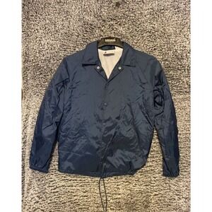 Vintage 80s Streetwear Women’s Button Up Windbreaker Bomber Jacket Blue